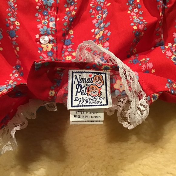 Vintage Nana’s Pet red floral dress - Picture 6 of 13